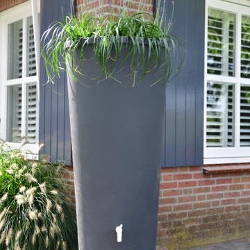 Regenton Aqua antraciet met beplanting Regenton Aqua antraciet met beplanting
